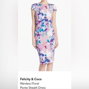 Felicity & Coco Pink and Blue Floral Midi Dress